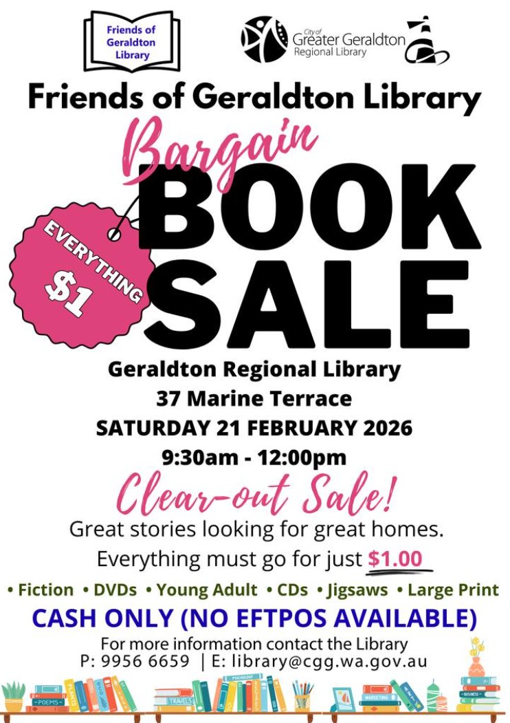 Friends of Geraldton Library bargain book sale